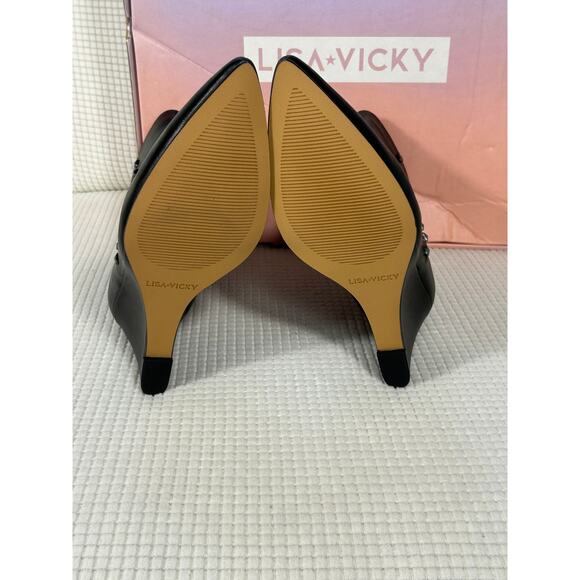 Lisa Vicky Sassy-V Black Zippered Pull on Leather Boots, Size 6.5, NWB - Picture 5 of 7